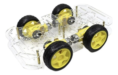 Kit Chassi Duplo 4wd Rodas Robótica Carro Robô Arduino