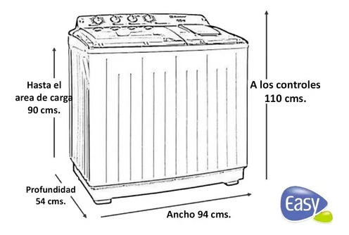 Protector Para Lavadora Doble Tina 11-16kg Easy