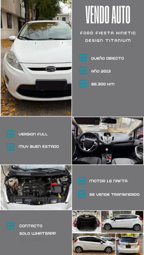 Vendo Fiesta Kinetic Titanium 2013 - Excelente!