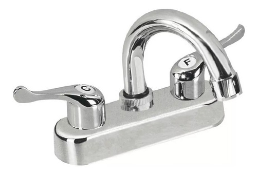 Llave Para Lavabo Mezcladora Cuello Curvo Corto Abs