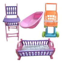 Comprar Set Silla Comer, Cuna, Bañera, Cochecito P\u002Fmuñecas O Bebotes