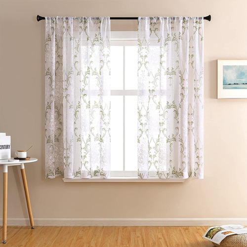 Cortinas Transparentes Cortas De 54 X 45 Pulgadas Con E...