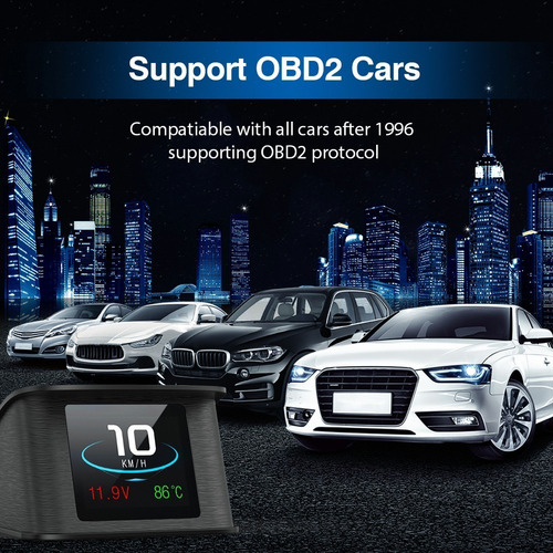 Pantalla Frontal Ancel P10 Obdii Hud Para Coche