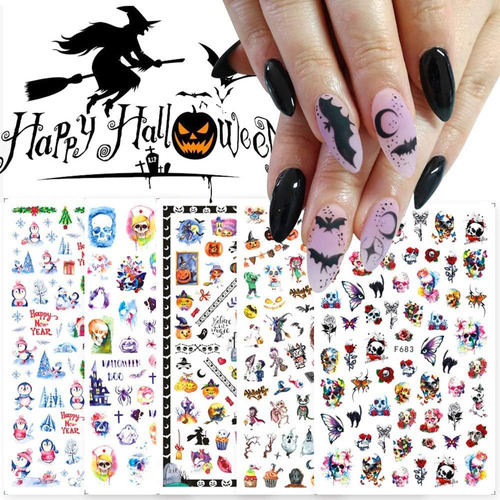 1200+ Patrones Pegatinas De Uñas De Halloween - 3d Autoadhes