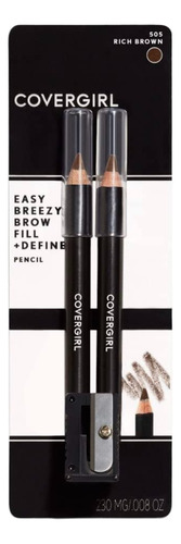 Delineador De Cejas Duo Covergirl Easy Breezy Brow Color Rich brown 505