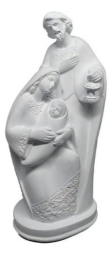Sagrada Família Moderna Natividade Gesso Cru 20cm