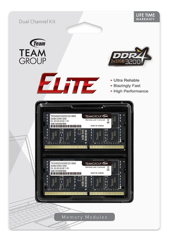 Teamgroup Elite Ddr4 So-dimm 32gb 3200mhz Cl22 Laptop