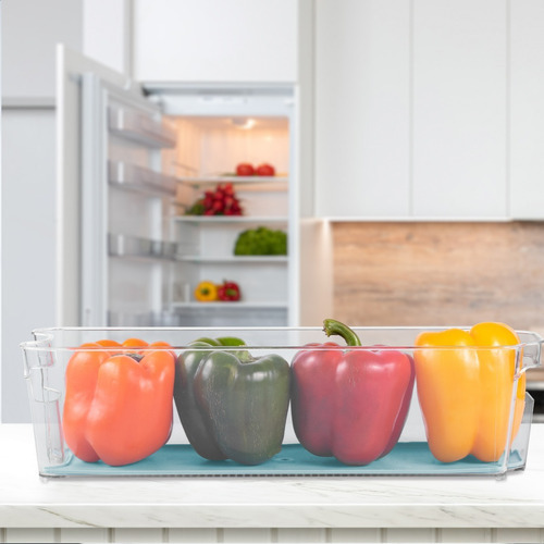 Contenedor Acrílico Refrigerador Antideslizante Largo Tutti Color Transparente