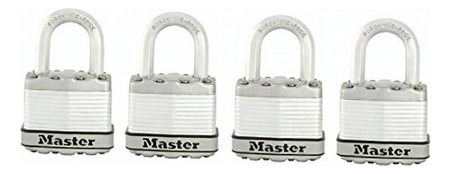 Set Candados Master Lock M1xq Carburo Boro/4pack Color Acero