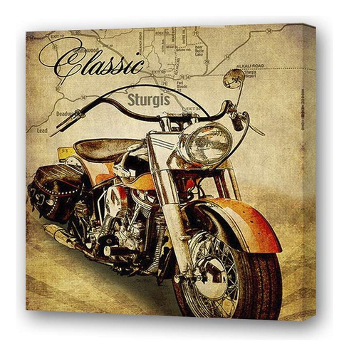 Cuadro 60x60 Cm Vehiculos Classic Motocicleta Vintage