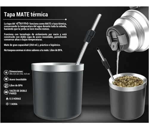 Imagen 3 de 7 de Termo Peabody Electico 700w 1 Lt Con Pico Cebador Y Bombilla