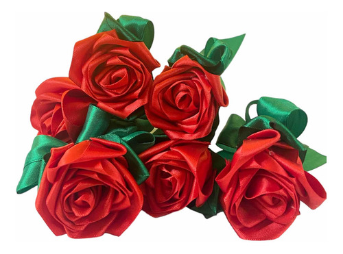 Rosas En Satin Recordatorio Regalo X 6unidades