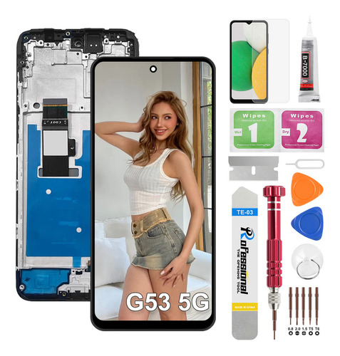 Okbichi Pantalla Para Motorola Moto G53 Xt2335-2 Con Marco