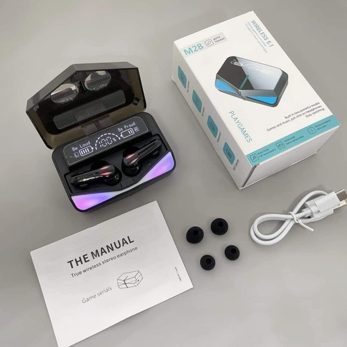 Auricular Inalambrico M28 - F10 Bluetooth Gamer Tws 5.3 Negro