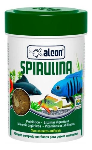 Ração Para Peixe Gold Spirulina Flakes Alcon 10g