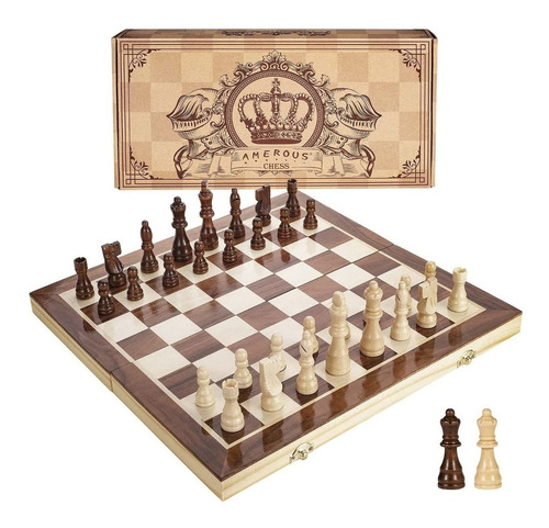 Juego De Ajedrez De Madera Magnetico Amerous - 15 Piezas