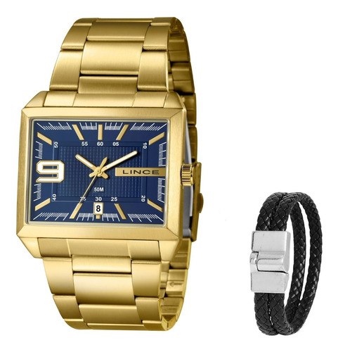 Relogio Lince Masculino Mqg4267s P1kx Dourado Analogico