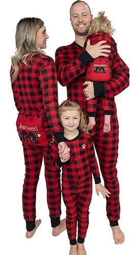 Pijamas Familiar Diseño Rojo De Cuadros Talla 8
