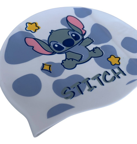 Gorra De Silicon Para Natación Estampada Stitch Blanco Stitch Adulto