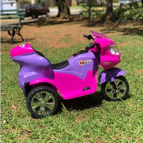 Mini Moto Elétrica Infantil Vermelha Triciclo Acende Farol