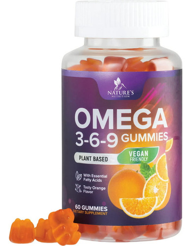 Natures Nutrition Omega 3-6-9 60 Gomitas Sabor Naranja 