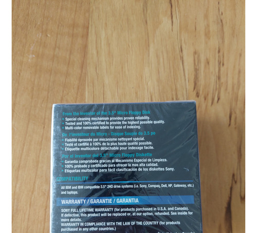 Sony Micro Floppy Disk 3.5 2hd Ibm Formatted 144mb (Usado)