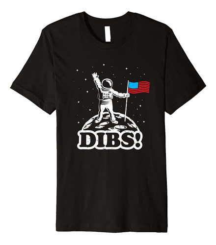 Mens Funny American Flag On Moon Usa Camiseta Astronauta Con
