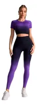 Comprar Calza Frunce Push Up +top Manga Corta Seamless Premium Shein