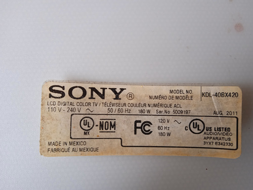T-com Sony Kdl-40bx420 V315h3-cpe6 Servitec Newton 98 (Usado)