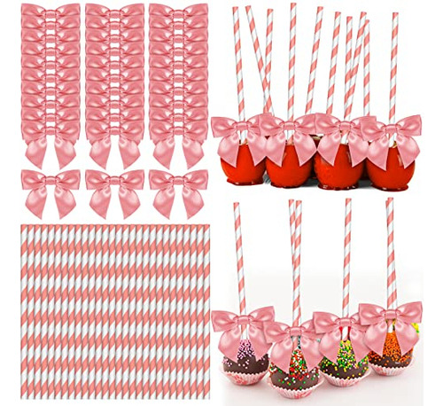 200 Cake Pop Sticks And Bows Kit For Cake Pops, Candies..