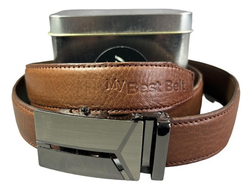 Cinto De Hombre.doble Cuero.hebilla Importada.my Best Belt