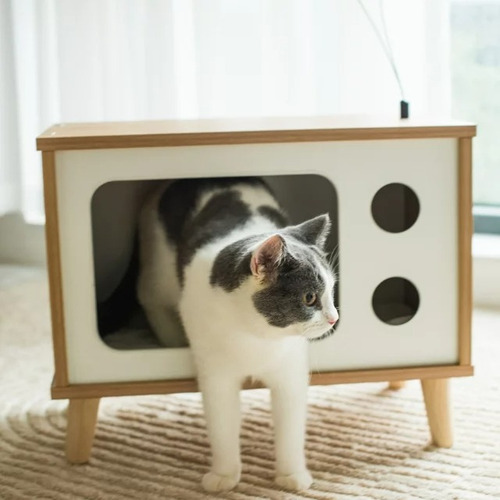 Casa Para Gato Vibrant Life Purr-view Retro Tv Cat Condo