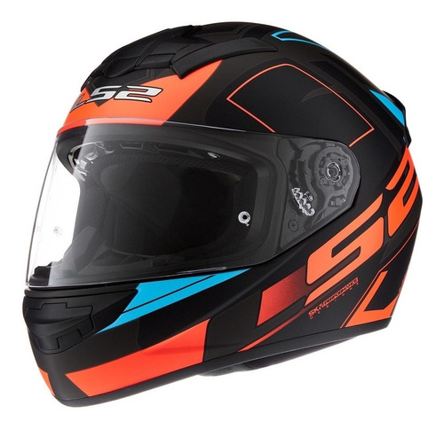 Casco Moto 352 Cypress Matt Black Hv Orange Ls2