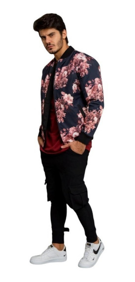 jaqueta bomber floral masculina