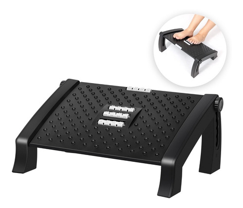 Reposapiés Ergonómico Ajustable En 6 Alturas Con Masajeador
