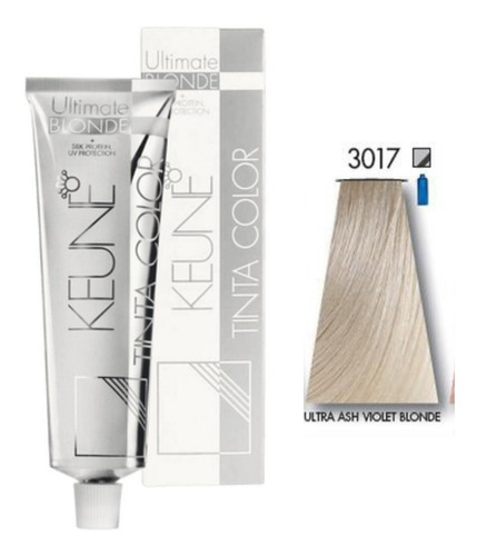 Kit Tintura Keune  Ultimate blonde Tinta de cor tom 3017 ultra ash violet blonde