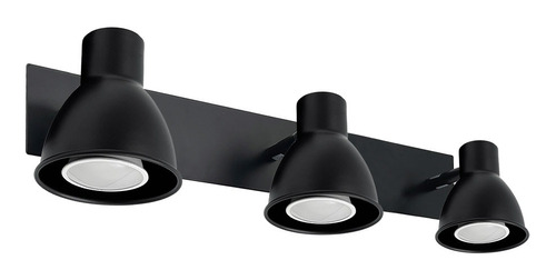 Aplique Spot 3 Luces Led Fria Techo Negro + Lampara 40573