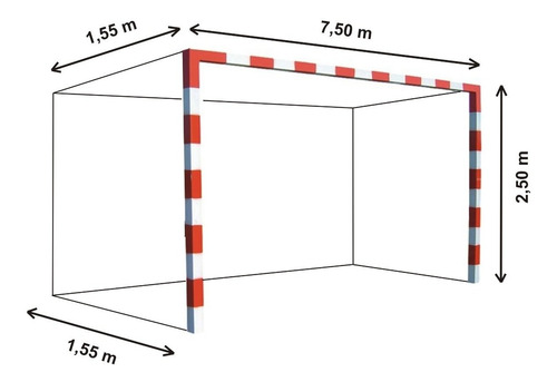 2 Redes Arco Futbol Profesional 7,5x2,5m Cajon Cuerda 2,3mm - Resiste Intemperie - Hay Stock De Red