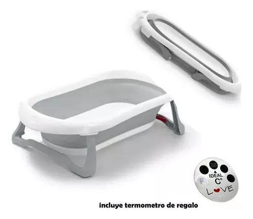 Bañera Bebe Plegable Con Tapon Y Patas Termometro Regalo