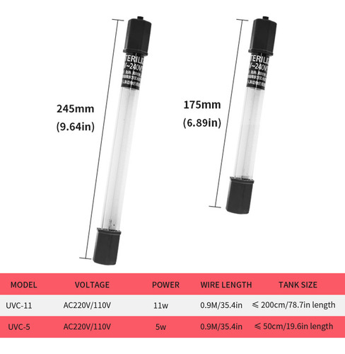Desinfectante Aquarium Clean Light Light Light, 5 W, 11 W, C