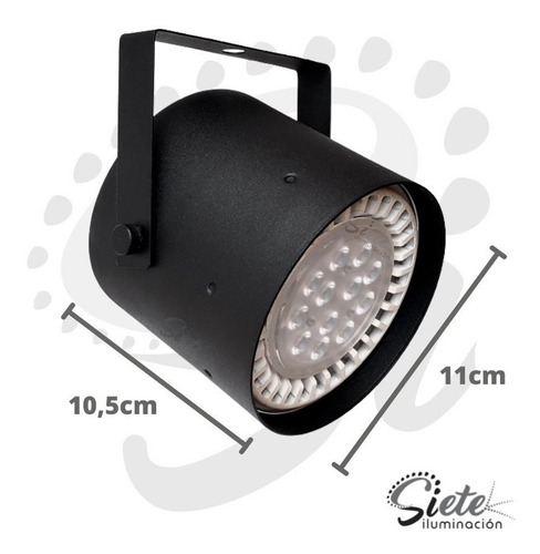 Imagen 2 de 6 de Cañon Proyector Spot Ar111 Led 12w Vidrieras Móvil Completo Incluye Tacho, Lámpara Led Y Zócalo Gu10 Sieteilumianción