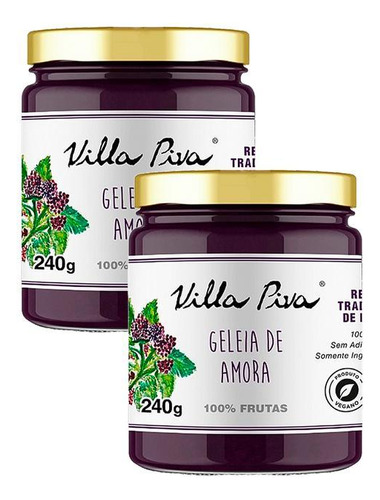 Kit 2x: Geleia Amora 100% Frutas Sem Adição Açúcar Villa