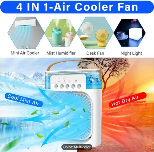 Aire Lavado Portátil Con Humidificador Y Temporizador Blanco