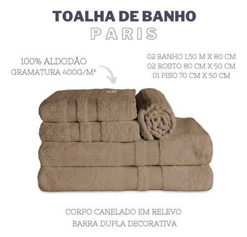 Roupa De Cama Box Kit Suíte Queen 08 Peças + Jogo De Banho Marrom-claro Avelã / Cogumelo