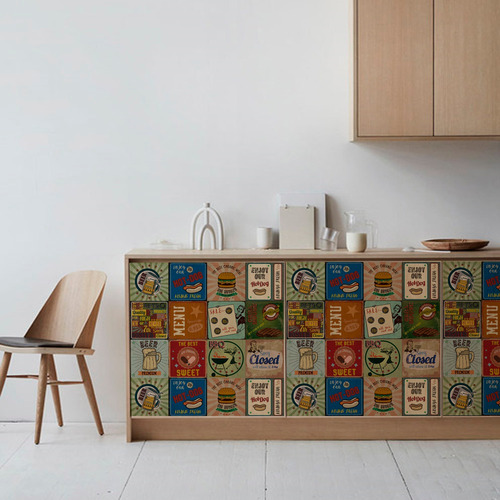 Imagen 4 de 4 de Azulejos Autoadhesivos Decorativos Vintage Food