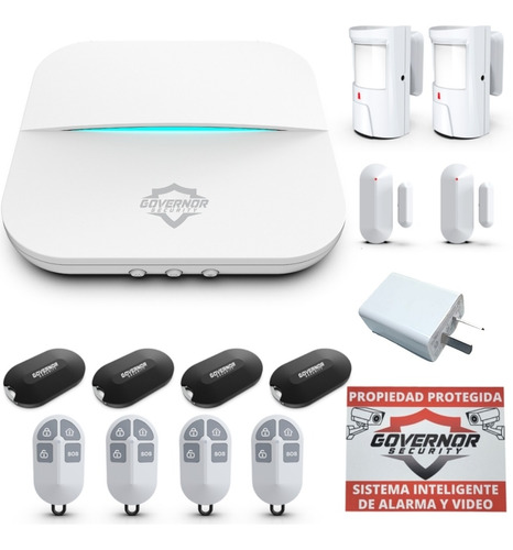 Panel De Alarma Governor Gv-safe300 Kit Nº3 Blanco Wifi Gsm