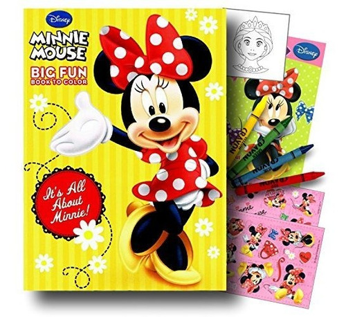 Paquete De  De Colorear De Minnie Mouse Con Pegatinas,