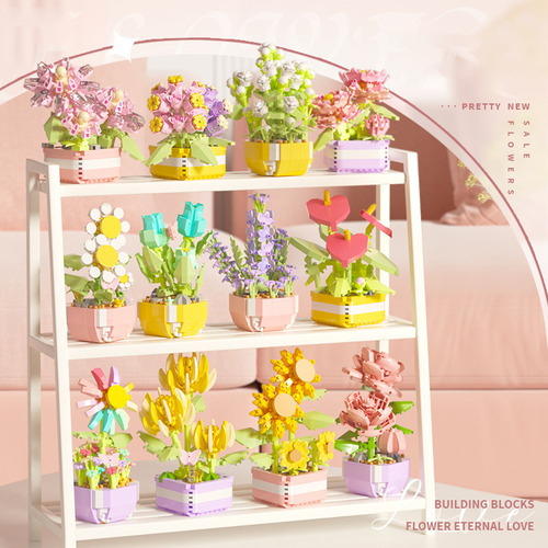 Presente De Decoração De Mesa Modelo Succulent Bonsai Blocks