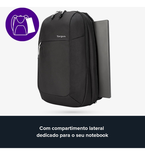 Mochila Targus Preta Executiva 15.6 Resist À Água P Notebook Desenho Do Tecido Liso