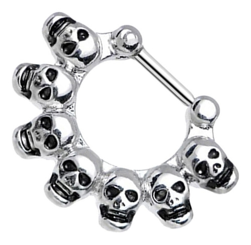 Piercing De Anillo De Nariz Con De Septo De Calavera De